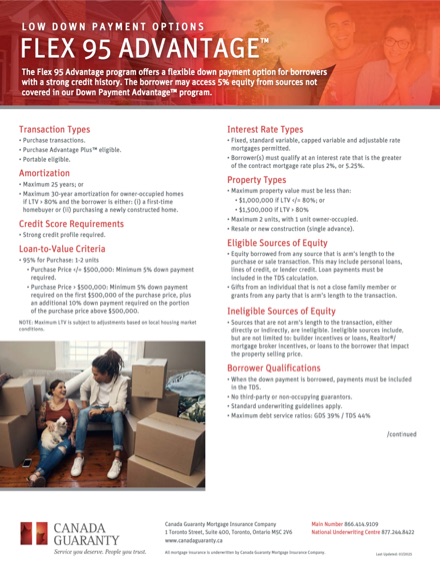 Canada Guaranty Flex 95 Advantage program sheet preview